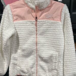 Reebok Kids White and Pink Jacket
